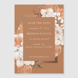 Terracotta Boho Pampas Orchids Save the Date