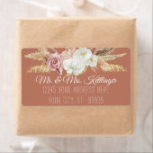 Terracotta Boho Pampas Palm Blush Floral Greenery Etiket (Insitu)