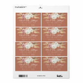 Terracotta Boho Pampas Palm Blush Floral Greenery Etiket (Full Sheet)