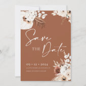 Terracotta Boho Pampas sparen de Uitnodiging van d (Voorkant)