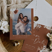 Terracotta Boho Pampas sparen de Uitnodiging van d