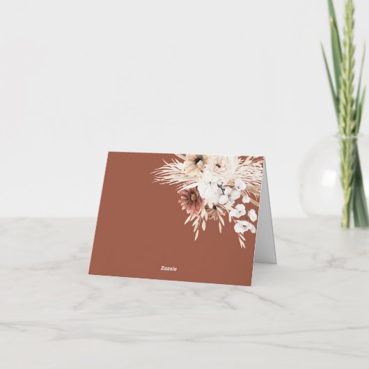 Terracotta Boho Pampas Wedding Bedankt (Achterkant)