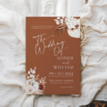 Terracotta Boho Pampas Wedding Invitation Kaart<br><div class="desc">De uitnodigingen van Boho Terracotta zijn de perfecte manier om je trouwdag aan je gasten aan te kondigen. Elke uitnodiging bevat ingewikkelde florale design en prachtige typografie in neutrale kleuren, waaronder terracotta, beige en oortige tinten. Ze zijn gedrukt op hoogwaardige kaarten en zullen zeker indruk maken op je gasten en...</div>