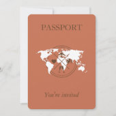 Terracotta Boho Passport Destination Wedding Kaart (Voorkant)