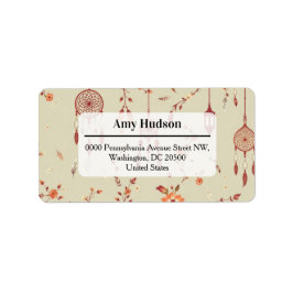 Terracotta Boho Pattern Etiket