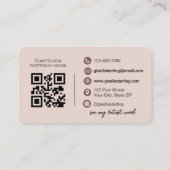 Terracotta Boho QR Code Script Elegant Modern Visitekaartje (Achterkant)