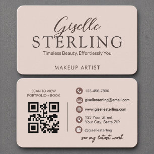 Terracotta Boho QR Code Script Elegant Modern Visitekaartje