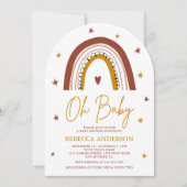 Terracotta Boho Rainbow Arch Baby shower Kaart (Voorkant)