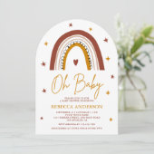 Terracotta Boho Rainbow Arch Baby shower Kaart (Staand voorkant)