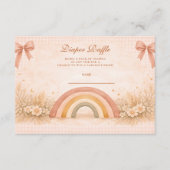 Terracotta Boho Rainbow Baby Shower Diapper Raffle Informatiekaartje (Voorkant)