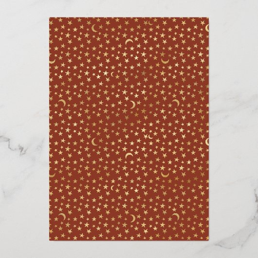 Terracotta Boho Rainbow Baby shower Gold Folie Uitnodiging (Achterkant)