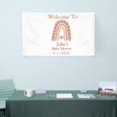 Terracotta Boho Rainbow Baby shower Welkom Spandoek (Beurs)