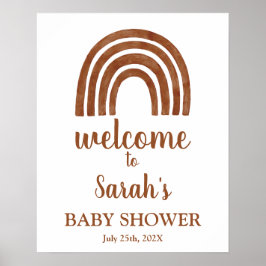 Terracotta Boho Rainbow Baby shower Welkomstteken Poster