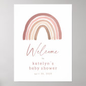 Terracotta Boho Rainbow Baby shower Welkomstteken Poster (Voorkant)