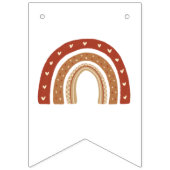 Terracotta Boho Rainbow Clouds First Birthday Vlaggetjes (Eerste vlag)