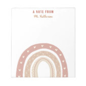 Terracotta Boho Rainbow Dank je cadeau Notitieblok (Voorkant)