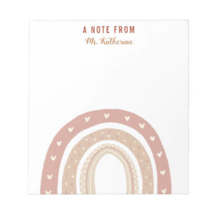 Terracotta Boho Rainbow Dank je cadeau Notitieblok