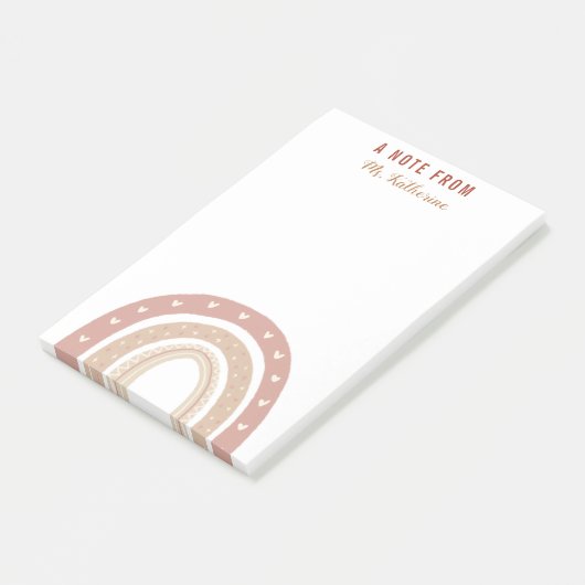 Terracotta Boho Rainbow Dank je cadeau Post-it® Notes (Schuin)