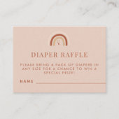 Terracotta Boho Rainbow Diaper Raffle Baby shower Informatiekaartje (Voorkant)