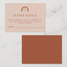Terracotta Boho Rainbow Diaper Raffle Baby shower
