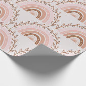 Terracotta Boho Rainbow, Dusty Pink Cadeaupapier (Hoek)