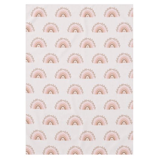 Terracotta Boho Rainbow, Dusty Pink Tafelkleed (Voorkant)