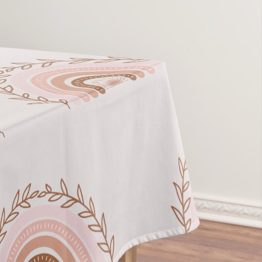 Terracotta Boho Rainbow, Dusty Pink Tafelkleed (Voorbeeld)