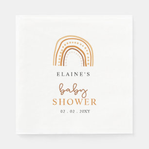 Terracotta Boho Rainbow Genderneutraal Baby shower Servet