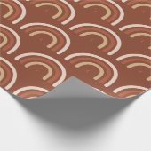 Terracotta Boho Rainbow Moon Stars Bohemian Trendy Cadeaupapier (Hoek)