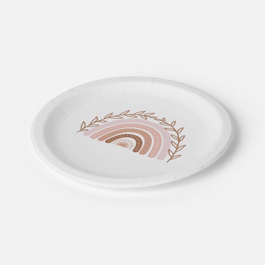 Terracotta Boho Rainbow Paper Borden Papieren Bordje (Gekanteld)