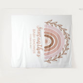 Terracotta Boho Regenboog Baby Shower Achtergrond Wandkleed (Voorkant (horizontaal))