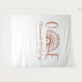 Terracotta Boho Regenboog Eerste Verjaardag Achter Wandkleed (Voorkant (horizontaal))