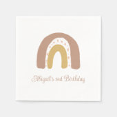 Terracotta Boho Regenboog Minimalistisch Verjaarda Servet (Voorkant)