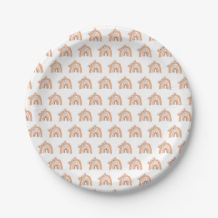 Terracotta Boho Regenboog Pampas Gras Papieren Bordje