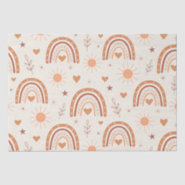 Terracotta boho regenboog patroon tissuepapier