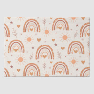 Terracotta boho regenboog patroon   tissuepapier