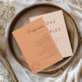 Terracotta Boho Reisplan, Roest Huwelijksprogramma Kaart