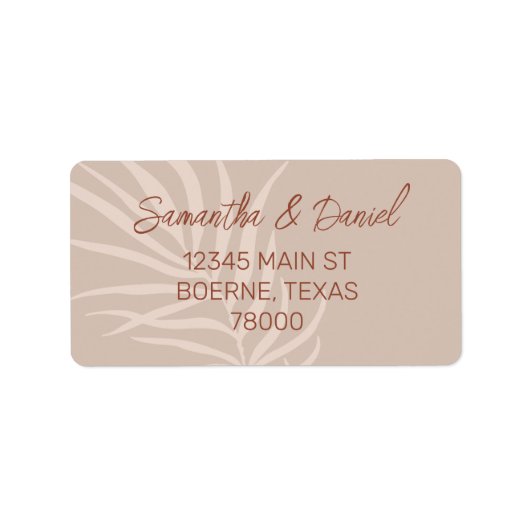 Terracotta Boho Retouradres Etiket (Voorkant)