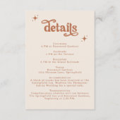 Terracotta Boho Retro Bruiloft Stationery Informatiekaartje (Voorkant)