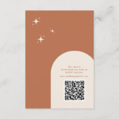 Terracotta Boho Retro Bruiloft Stationery Informatiekaartje (Achterkant)
