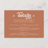 Terracotta Boho Retro Bruiloft Stationery Informatiekaartje (Voorkant)
