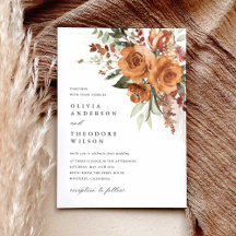 Terracotta Boho Roos Bloemige Waterverf Bruiloft