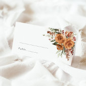Terracotta Boho Rose Floral Wedding Name Plaatskaartje