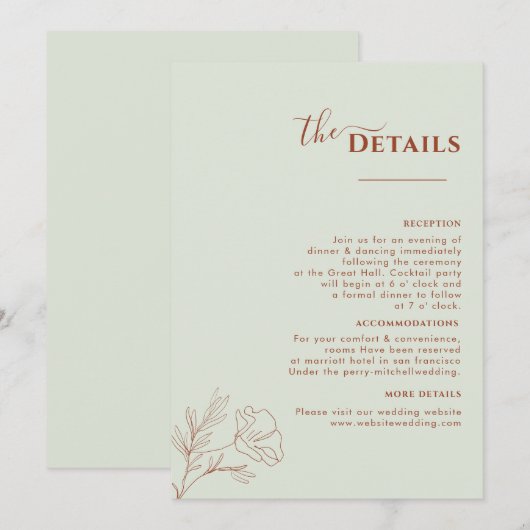 Terracotta Boho Route, Rust Wedding Programma (Voorkant / Achterkant)