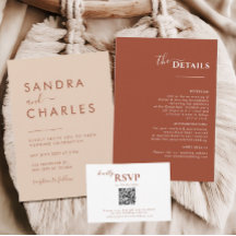 Terracotta Boho Route, Rust Wedding RSVP