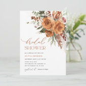Terracotta Boho Roze Bruiloftsfeest Kaart (Staand voorkant)