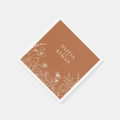 Terracotta, Boho, Rustic Floral Wedding Napkins Servet (Hoek)