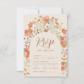 Terracotta Boho Rustieke Bloemen Trouwmaaltijd Opt RSVP Kaartje (Voorkant)