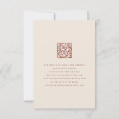 Terracotta Boho Rustieke Bloemen Trouwmaaltijd Opt RSVP Kaartje (Achterkant)