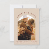 Terracotta Boho Save the Date Fotolijn Kunst (Voorkant)